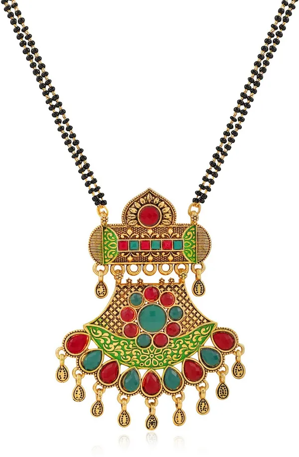 Multicolor_Elegant_Mangalsutra_&_Earring_Set_For_Women