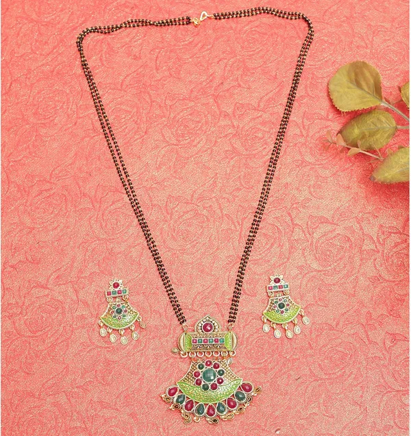 Multicolor_Elegant_Mangalsutra_&_Earring_Set_For_Women