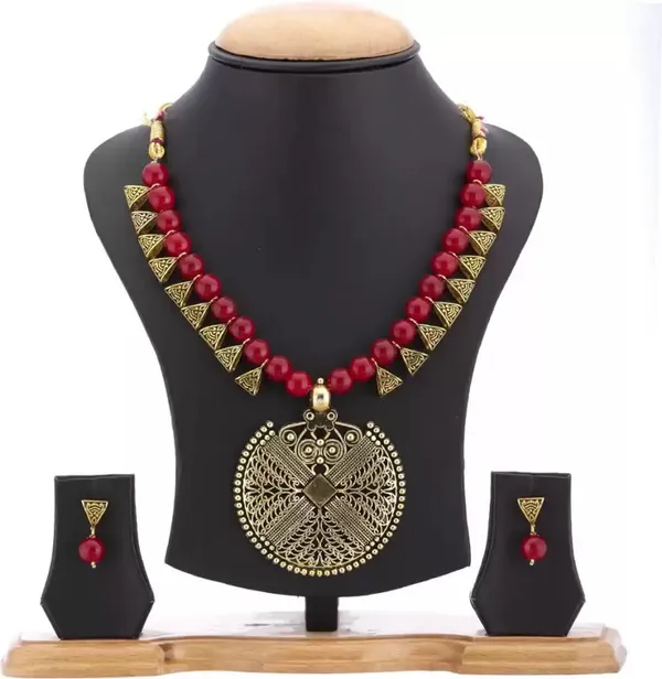 Gold_&_Red_&_White_Elegant_Earring_&_Necklace_Set_For_Women