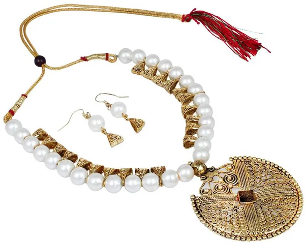 White_Elegant_Earring_&_Necklace_Set_For_Women