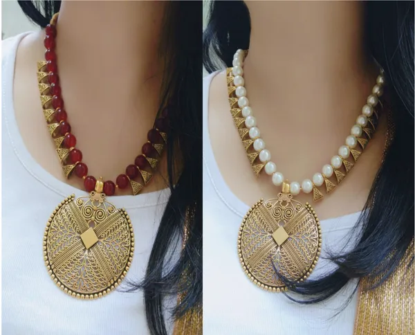 Maroon_&_Copper_Elegant_Earring_&_Necklace_Set_For_Women