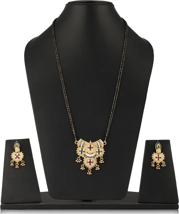 Multicolor_Elegant_Mangalsutra_&_Earring_Set_For_Women