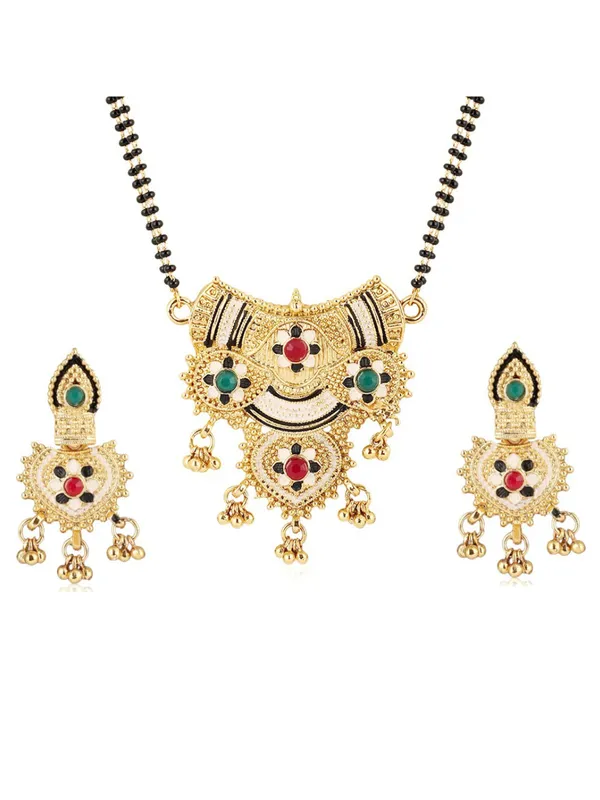 Multicolor_Elegant_Mangalsutra_&_Earring_Set_For_Women