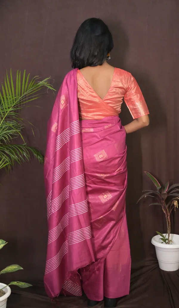 Purple_Beautiful_Box_Handwoven_Cotton_Silk_Saree_With_Running_Blouse_For_Women