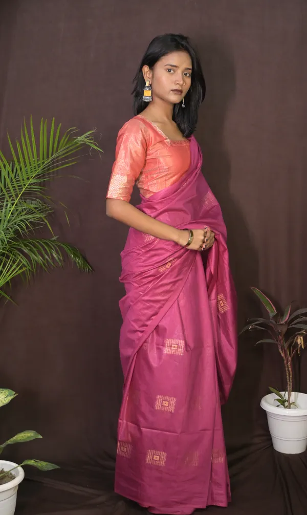 Purple_Beautiful_Box_Handwoven_Cotton_Silk_Saree_With_Running_Blouse_For_Women