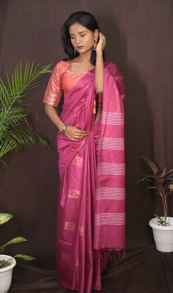 Purple_Beautiful_Box_Handwoven_Cotton_Silk_Saree_With_Running_Blouse_For_Women