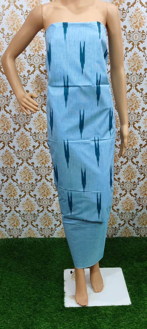 Light_Blue_Hand_Woven_Unstitched_Cotton_Linen_Dress_Material_(Top,_Bottom_&_Dupatta)_For_Women