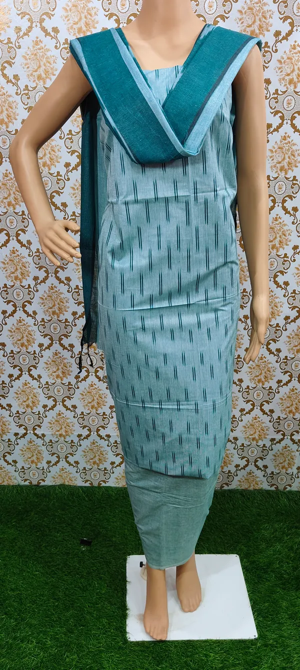Light_Green_Hand_Woven_Unstitched_Cotton_Linen_Dress_Material_(Top,_Bottom_&_Dupatta)_For_Women
