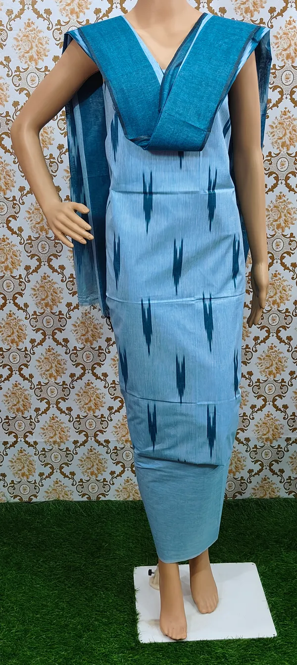 Light_Blue_Hand_Woven_Unstitched_Cotton_Linen_Dress_Material_(Top,_Bottom_&_Dupatta)_For_Women