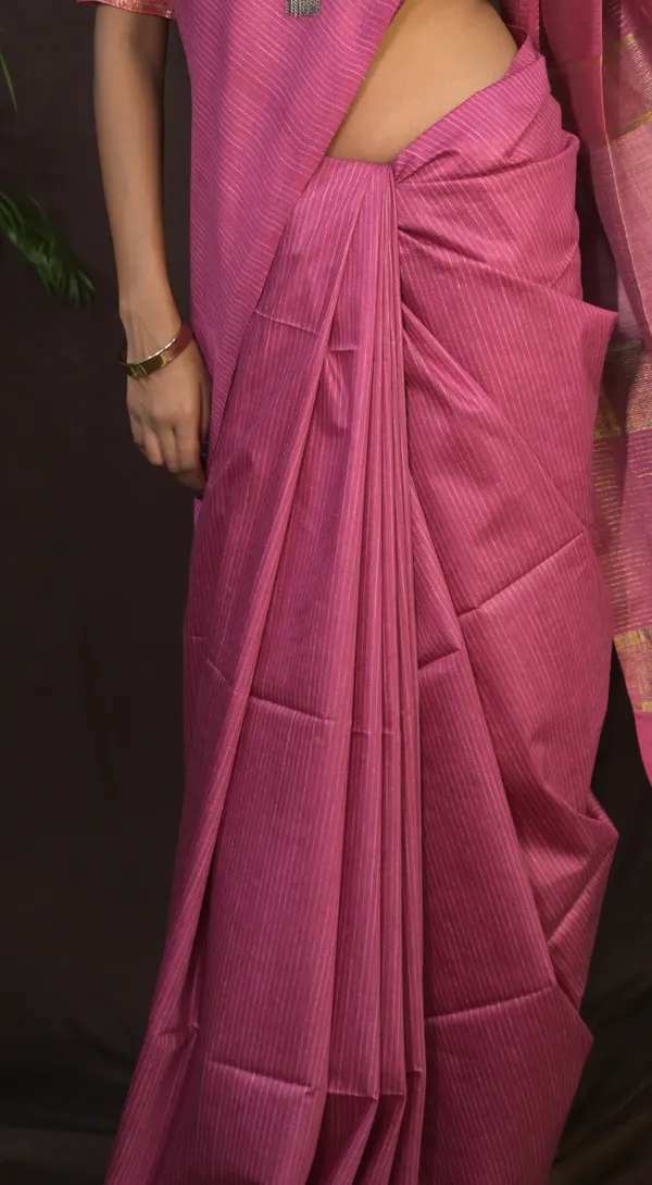 Rani_Pink_Handwoven_Viscose_Silk_Saree_With_Running_Blouse_For_Women