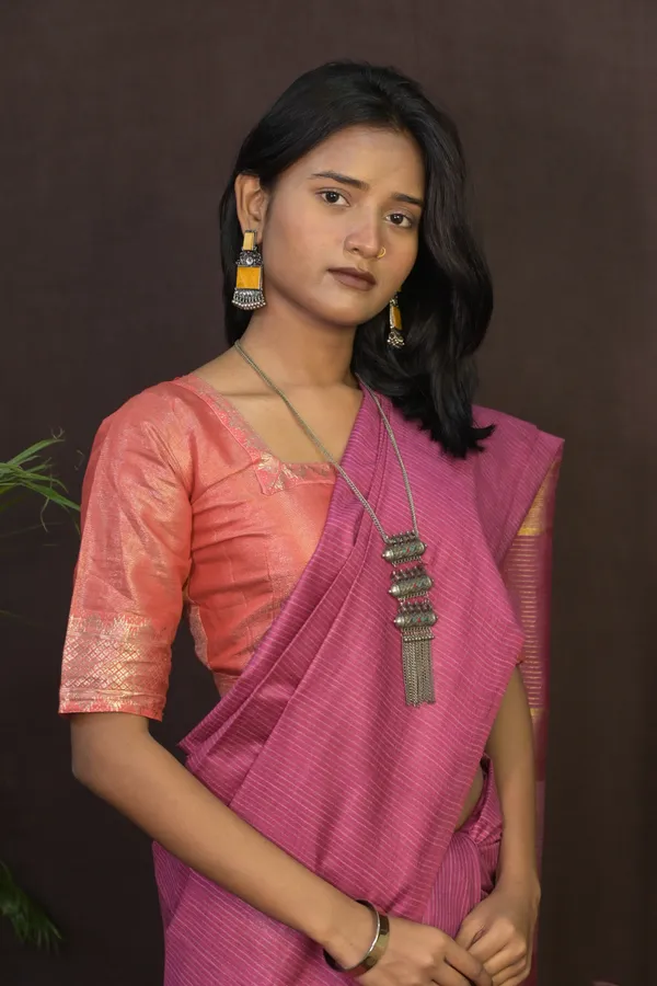 Rani_Pink_Handwoven_Viscose_Silk_Saree_With_Running_Blouse_For_Women