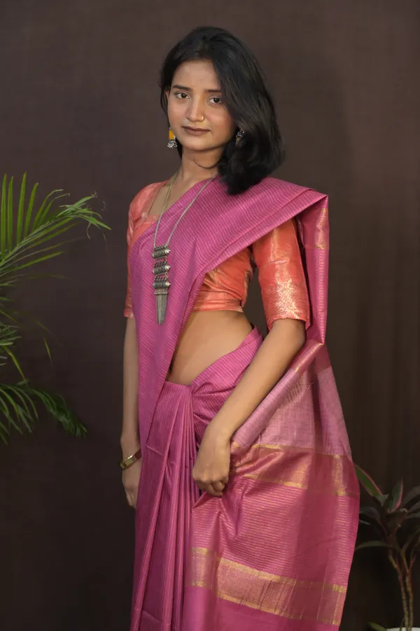 Rani_Pink_Handwoven_Viscose_Silk_Saree_With_Running_Blouse_For_Women