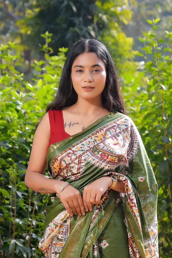 Multicolor_Madhubani_Hand_Printed_Cotton_Silk_Saree_With_Running_Blouse_For_Women