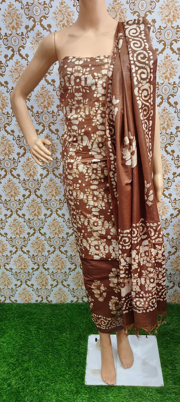 Brown_Cotton_Silk_Unstitched_Batik_Dress_Material_(Top,_Bottom_&_Dupatta)_For_Women