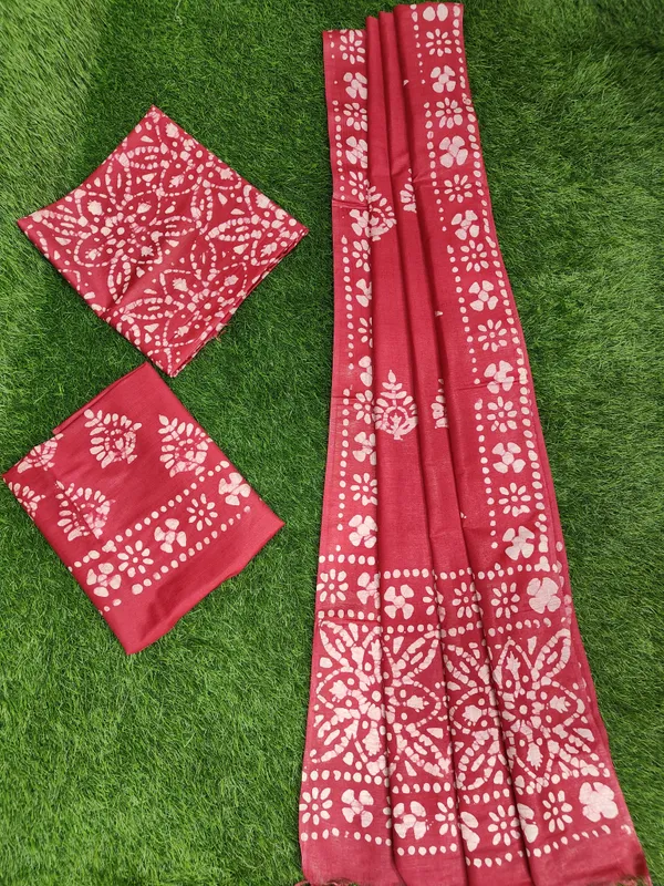 Red_Cotton_Silk_Unstitched_Batik_Dress_Material_(Top,_Bottom_&_Dupatta)_For_Women