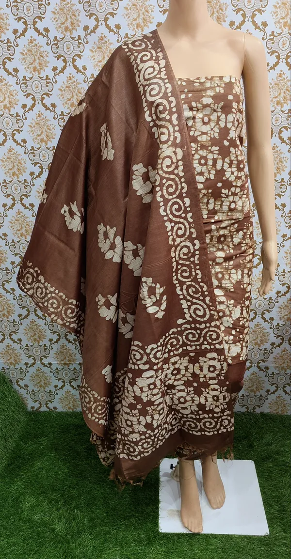 Brown_Cotton_Silk_Unstitched_Batik_Dress_Material_(Top,_Bottom_&_Dupatta)_For_Women
