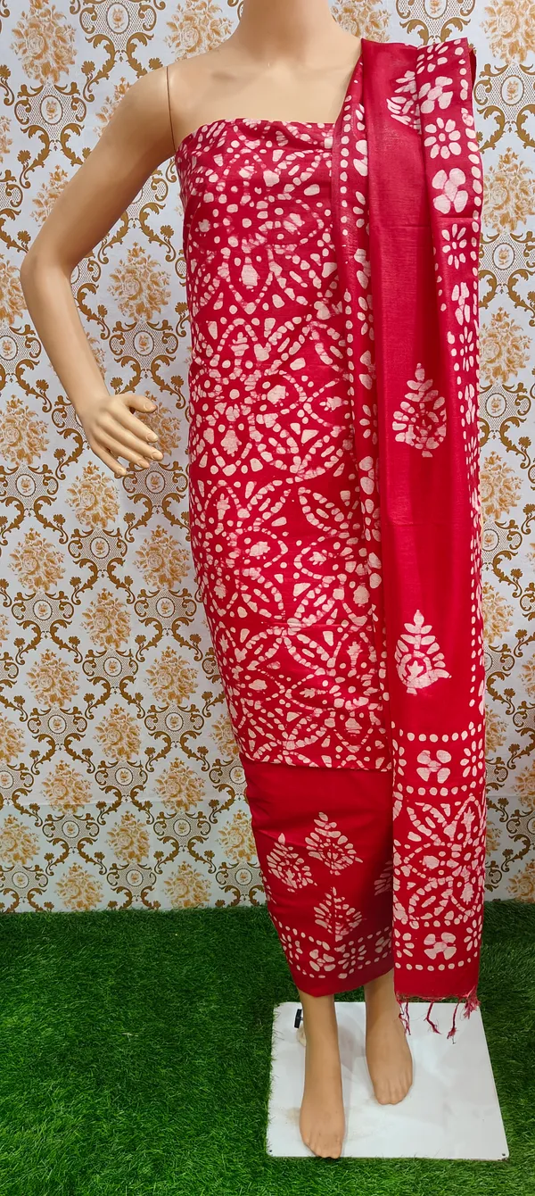 Red_Cotton_Silk_Unstitched_Batik_Dress_Material_(Top,_Bottom_&_Dupatta)_For_Women