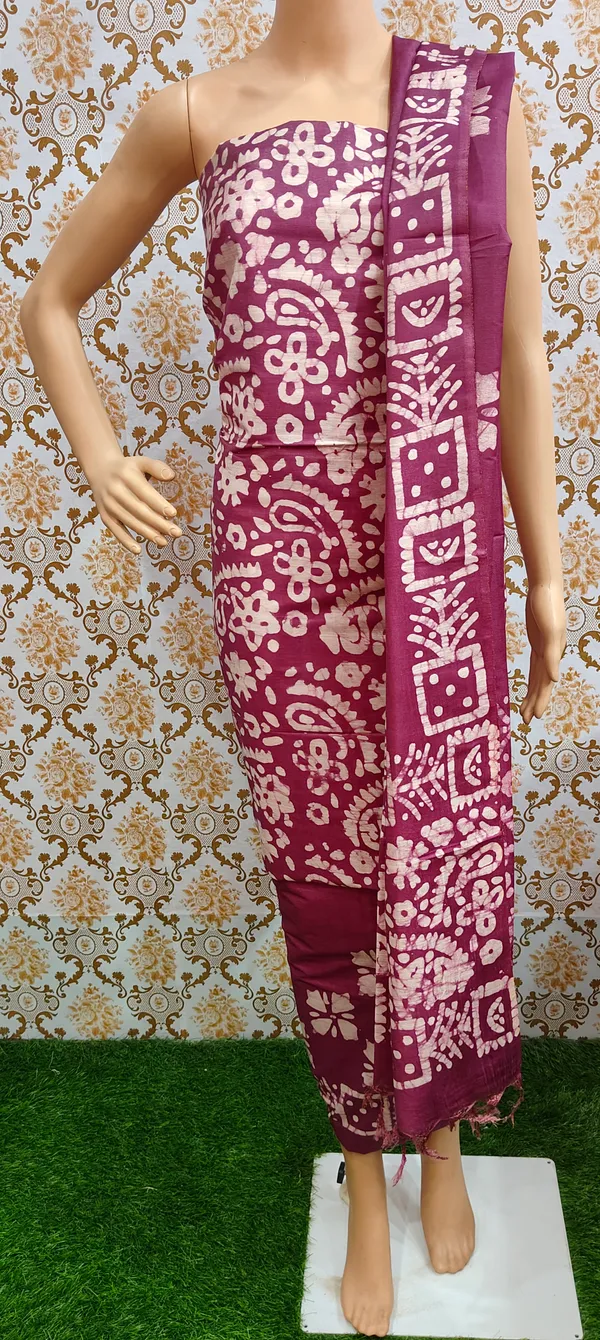 Magenta_Cotton_Silk_Unstitched_Batik_Dress_Material_(Top,_Bottom_&_Dupatta)_For_Women