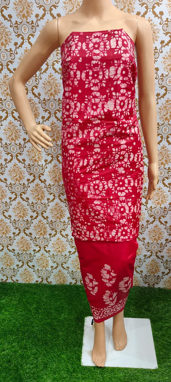 Red_Cotton_Silk_Unstitched_Batik_Dress_Material_(Top,_Bottom_&_Dupatta)_For_Women