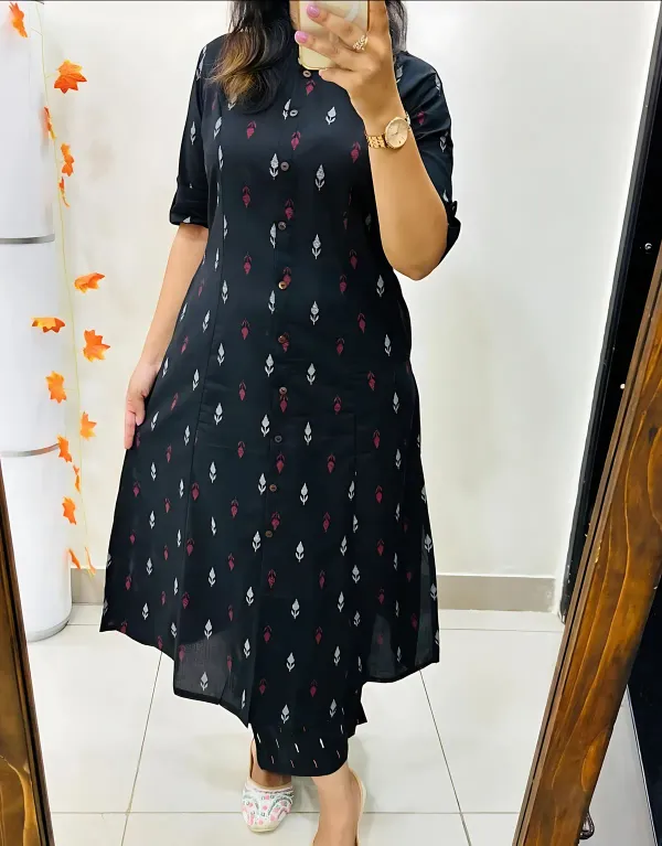 Aliza_Ikkat_Print_Aline_Kurti_Set_For_Women's_&_Girls