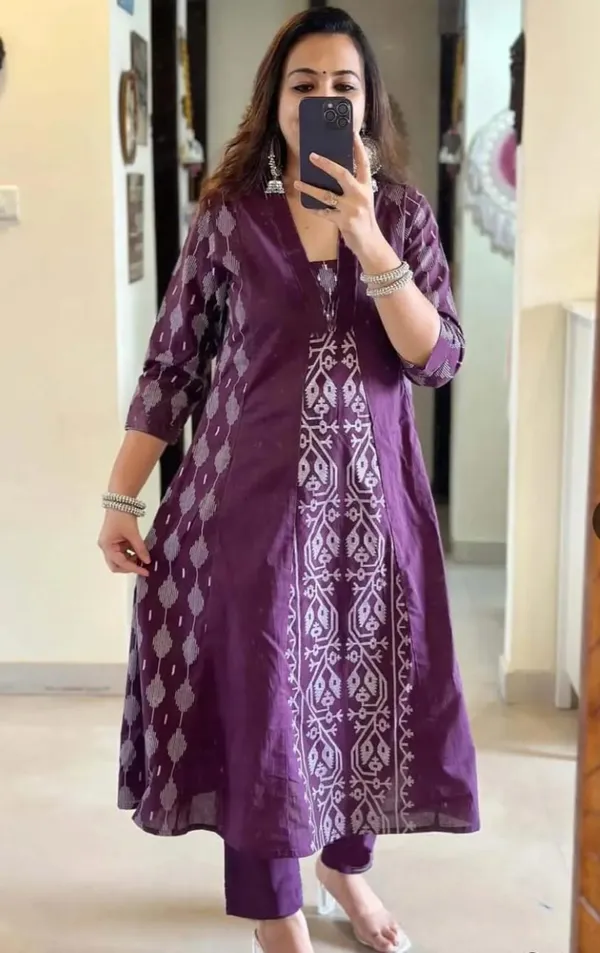 Beautiful_Traditional__Pure_Cotton_Long_Kurta_With_Pant_And_Dupatta_Set_For_Women's_And_Girl's