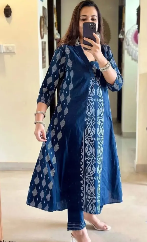 Beautiful_Traditional__Pure_Cotton_Long_Kurta_With_Pant_And_Dupatta_Set_For_Women's_And_Girl's
