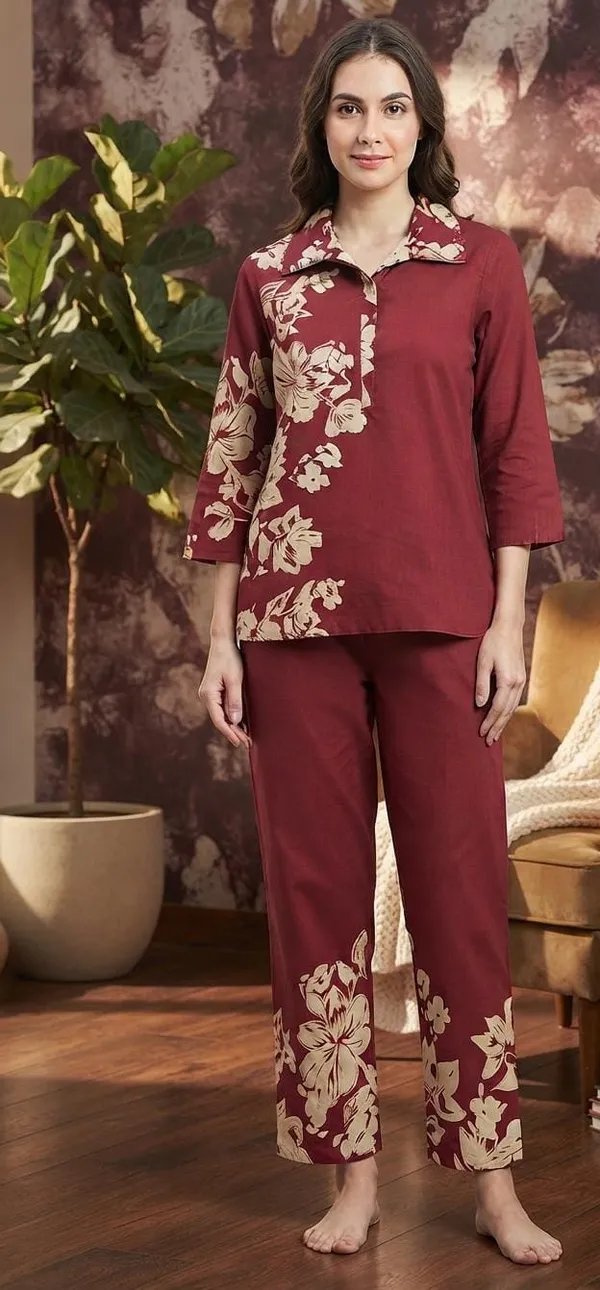 Women’s_Mahroon_Floral_Printed_Night_Suit_Set_|_Full_Sleeve_Top_&_Pajama_Set_|_Stylish_Ladies_Nightwear,_Sleepwear_&_Loungewear_|_Comfortable_Casual_Home_Wear.