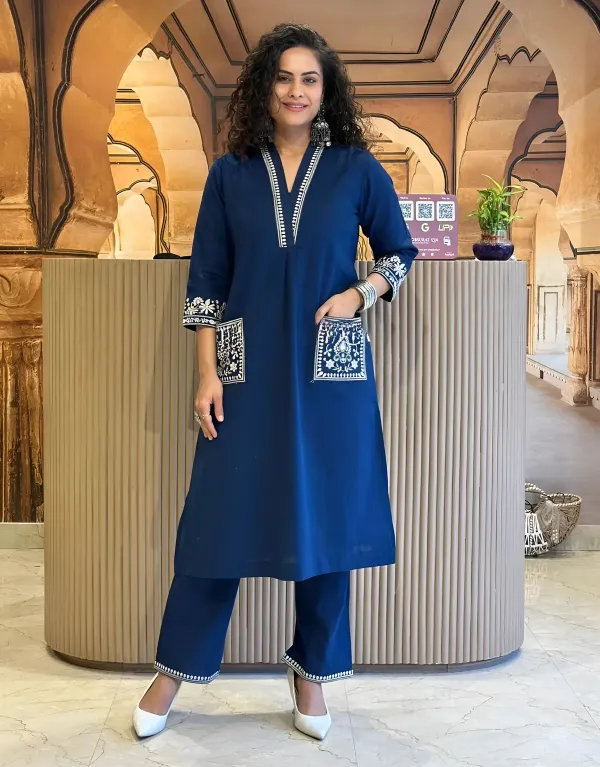 Dark_Blue_Embroidered_Co-Ord_Set_For_Women's_&_Girls