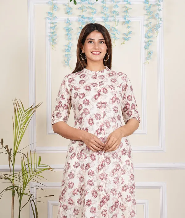 Floral_Printed_Pure_Cotton_Kurta_Pant_Set_For_Women's