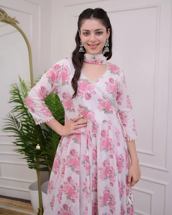 IVORY_PINK__FLORAL_MUL_COTTON_ANARKALI__FOR_WOMEN'S