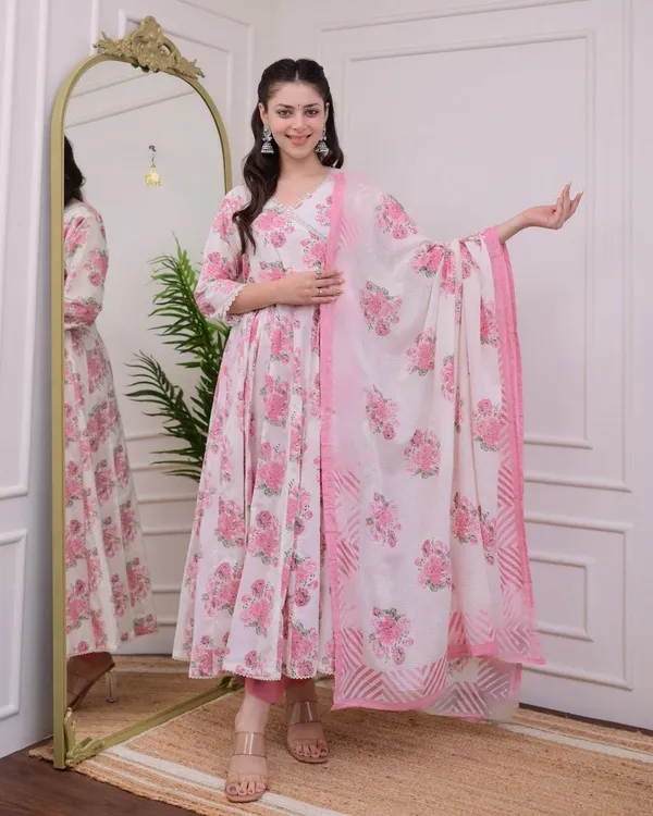 IVORY_PINK__FLORAL_MUL_COTTON_ANARKALI__FOR_WOMEN'S