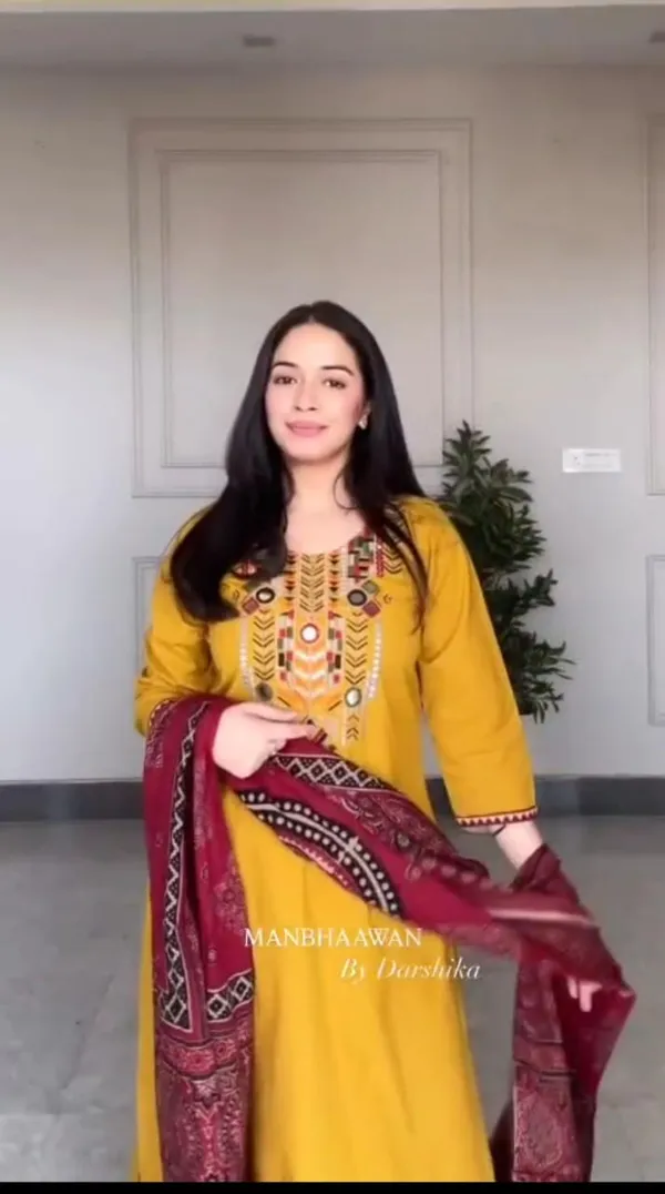 New_Anarkali_Style_Kurta_Pant_With_Dupatta_Set_For_Women's_&_Girls