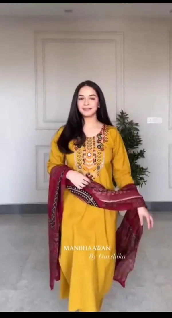 New_Anarkali_Style_Kurta_Pant_With_Dupatta_Set_For_Women's_&_Girls