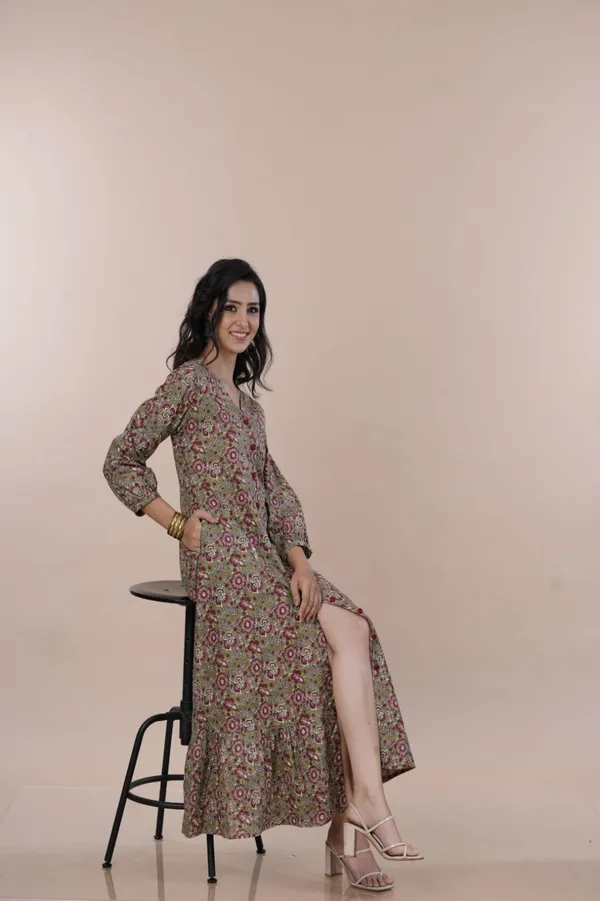 Premium_Floral_Printed_A-Line_Dress_with_Front_Slit_For_Women's