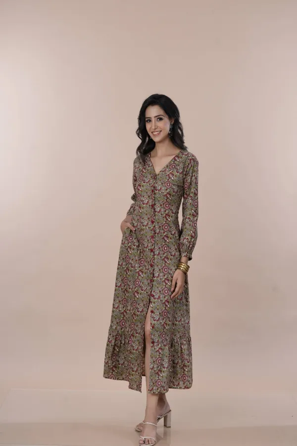 Premium_Floral_Printed_A-Line_Dress_with_Front_Slit_For_Women's