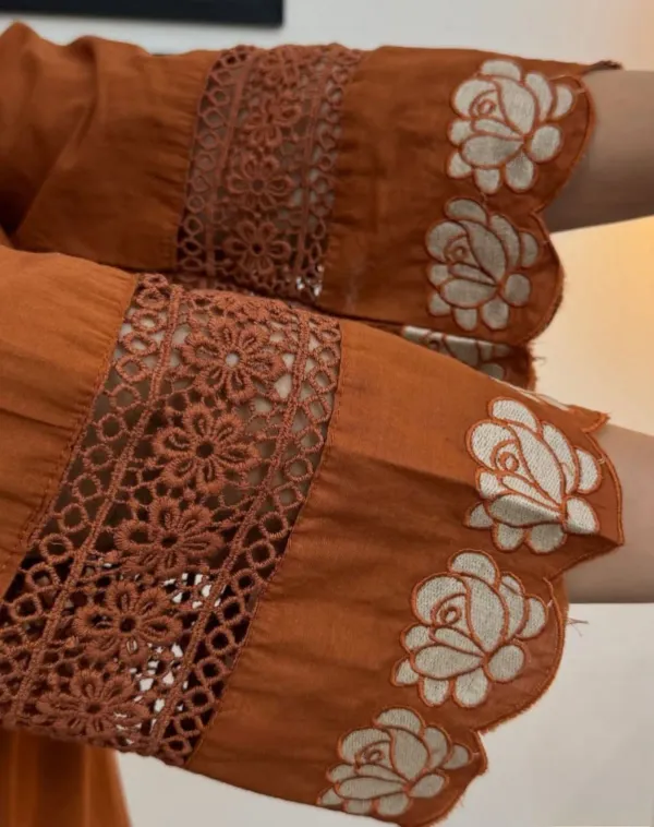 Rust_Embroidered_Kurta_Pant_With_Dupatta__Set_Women's_&_Girls