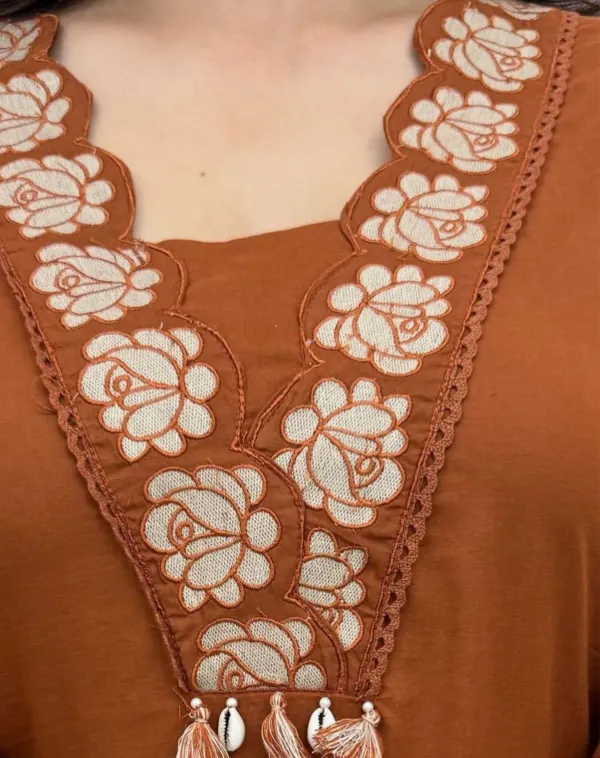 Rust_Embroidered_Kurta_Pant_With_Dupatta__Set_Women's_&_Girls
