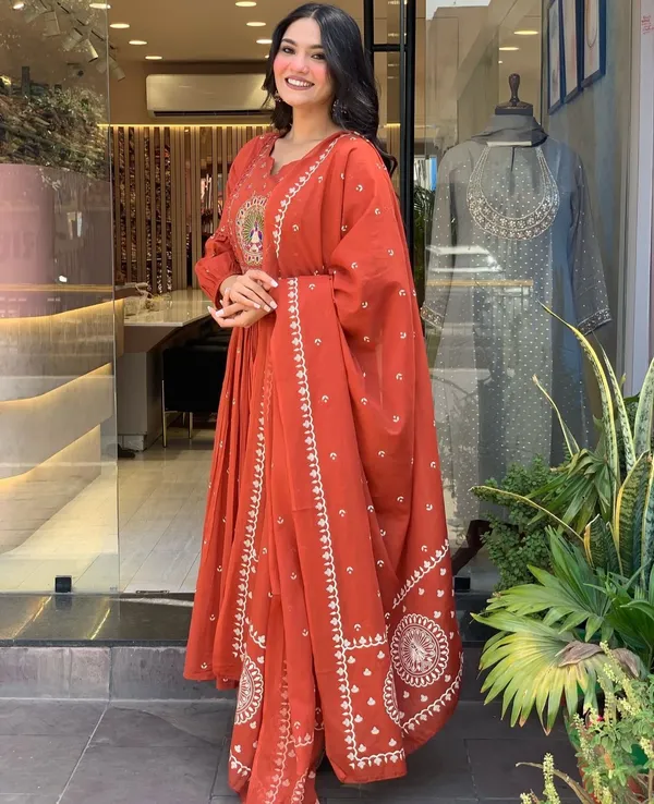 Women_Anarkali_Printed_Pure_Cotton_Kurta_Pant_With_Dupatta_Set_For_Women's