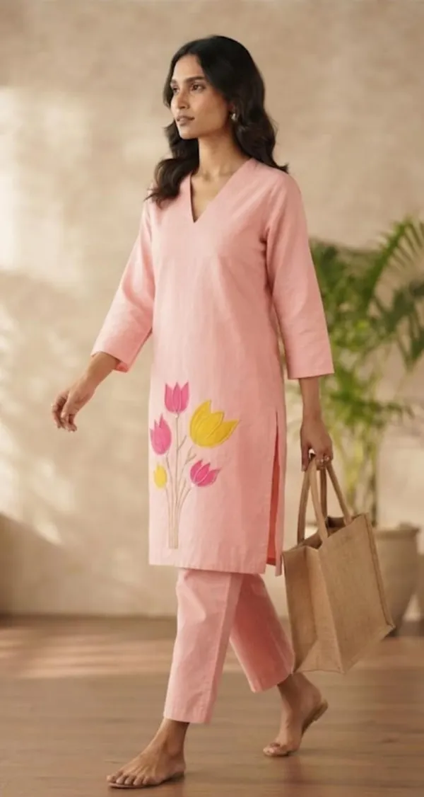 Women’s_Pink_Floral_Printed_Kurta_Pant_Set_|_2_Piece_Ethnic_Wear_Set_with_Straight_Kurta_&_Pants_|_Stylish_Ladies_Kurti_Set,_Casual_&_Festive_Wear.