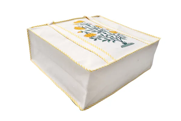 Yellow_Cotton_Hand_Block_Printed_Flowers_Tote_Bag