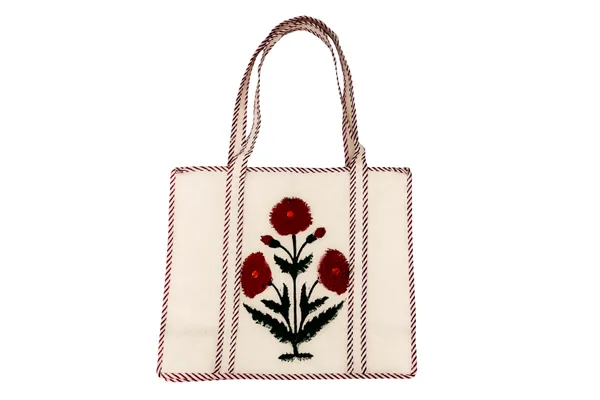 Maroon_Cotton_Hand_Block_Printed_Flowers_Tote_Bag