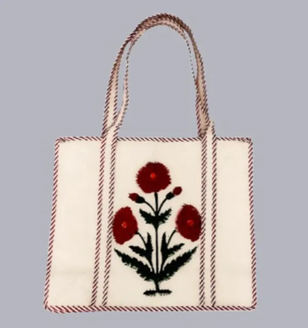 Maroon_Cotton_Hand_Block_Printed_Flowers_Tote_Bag