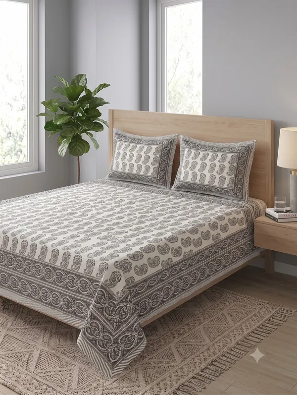 Multicolor_Cotton_Premium_&_Elegant_Hand_Block__KairiPrinted__Bedsheet_For_Unisex_((_90_X_108_)_Inch)