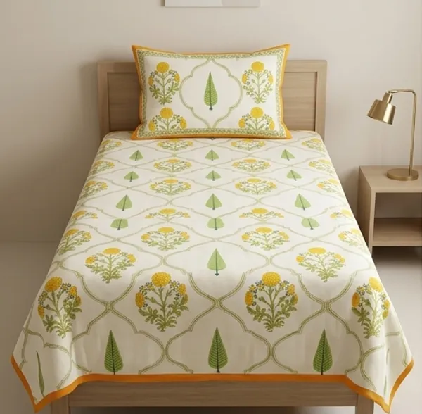 Yellow_Hand_Block_Printed_Cotton_Dohar_|_Lightweight_Summer_Blanket_|_Reversible_Mulmul_Dohar_|_Soft_Breathable_AC_Quilt