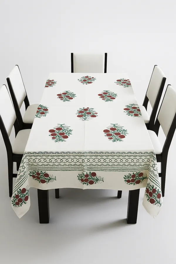 Hand_Block_Printed_Cotton_Table_Cloth_Red_Rose