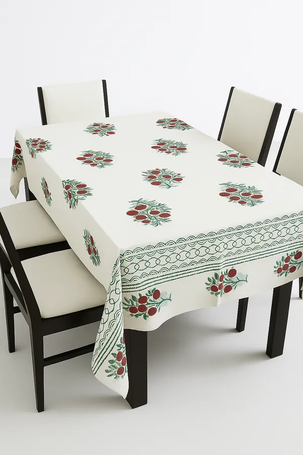 Hand_Block_Printed_Cotton_Table_Cloth_Red_Rose