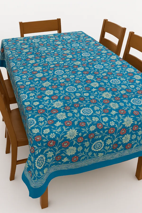 Blue_Cotton_Hand_Block_Printed_Floral_Table_Cloth_(_60_X_90_)_Inch)
