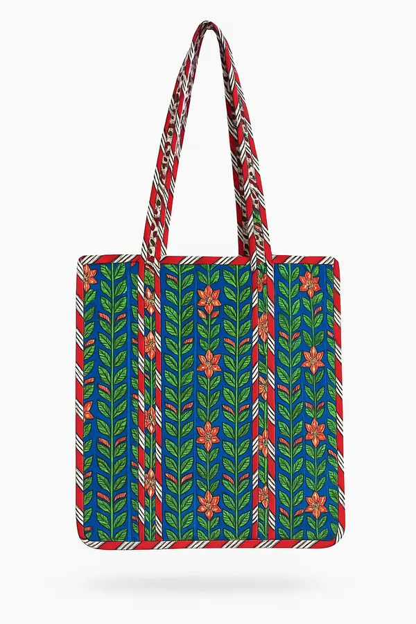 Blue_Cotton_Hand_Block_Printed_Floral_Tote_Bag