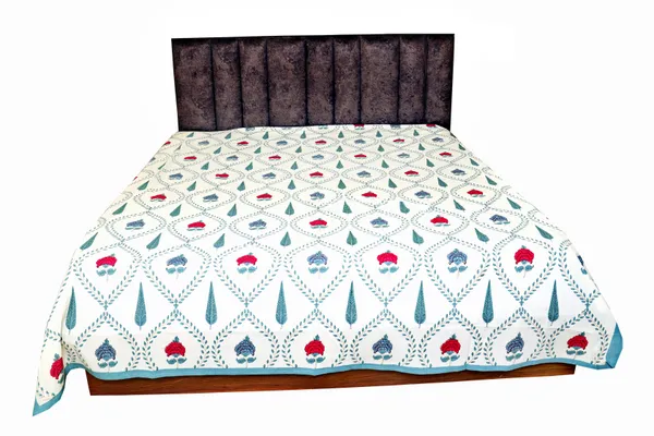 Multicolor_Cotton_Hand_Block_Printed_Leaves_&_Roses_Bedsheet_300TC_(_90_X_108_)_Inch_(Queen_Size))