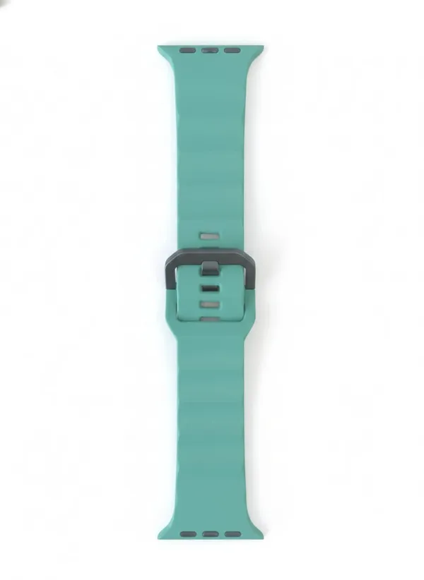 Clothemyphone_Silicone_Wave_Band_Compatible_with_Apple_Watch,_Green,_42mm_44mm_45mm_49mm,_Stainless_Steel_Buckle,_Durable_and_Comfortable